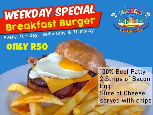 Delicious Blasters Breakfast Burger Special