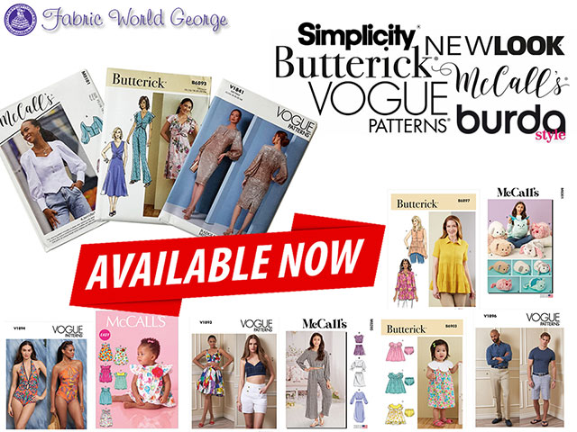 New Sewing Patterns in Stock at Fabric World George