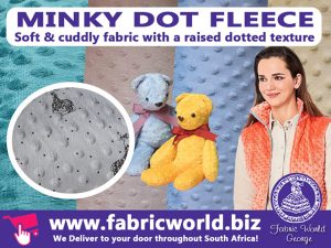 Minky Dot Fleece Stocked by Fabric World George