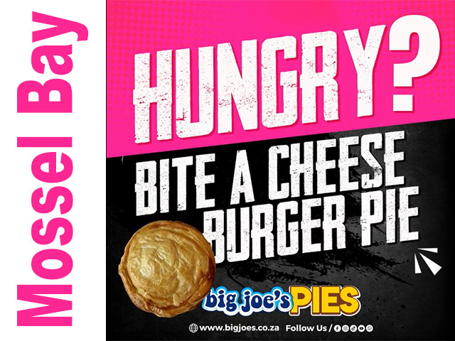 Grab a Cheese Burger Pie from Big Joes Mossel Bay
