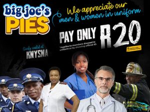Men and Women in Uniform Discount at Big Joe’s in Knysna